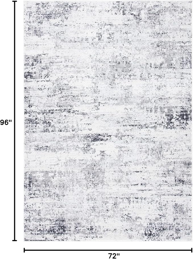 SAFAVIEH Area Rug 6x8 - Amelia Collection - Ivory & Grey, Modern Abstract Design, Non-Shedding & Easy Cleaning, Ideal for Living Room, Bedroom, Dining Space (ALA700C)