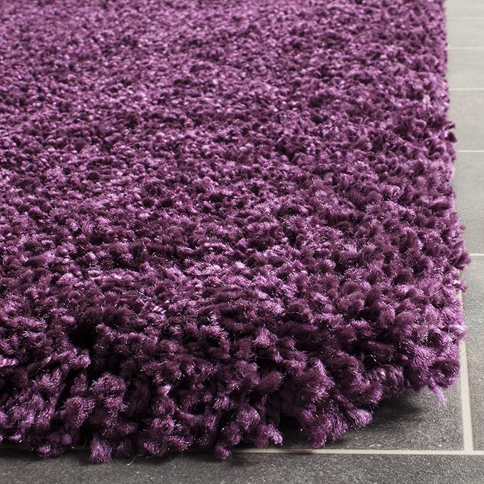 SAFAVIEH Santa Monica Shag Collection 9' x 12' Purple SGN725 Solid Non-Shedding Living Room Bedroom Dining Room Entryway Plush 2-inch Thick Area Rug