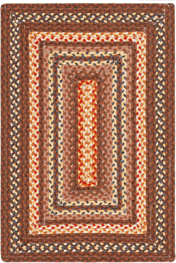 SAFAVIEH Washable Rug Outdoor Braided Collection - 2' x 3', Brown & Light Brown, Handmade & Reversible, Non-Shedding & Easy to Clean, Ideal for Entryway, Patio, Kitchen, Mudroom, Front Door (BRD313T)