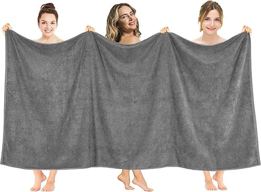 American Soft Linen 100% Cotton 600 GSM Turkish 40x80 Oversized Bath Towel Sheet, Extra Large Adult Towels for Bathroom, Dark Gray Bath Sheet
