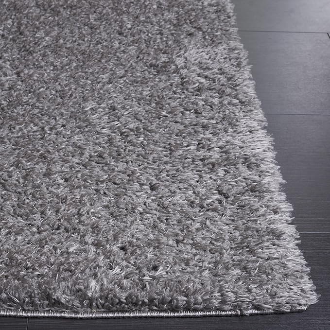 SAFAVIEH Lindsay Shag Collection Runner Rug - 8' Runner, Dark Grey, Contemporary Design, Ideal for High Traffic Areas in Hallway, Bathroom & Kitchen (LNS560G-28)
