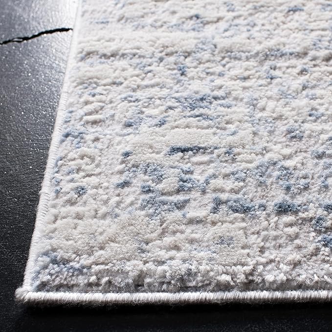 SAFAVIEH Amelia Collection Runner Rug - 2'2" x 14', Ivory & Blue, Modern Abstract Design, Non-Shedding & Easy Care, Ideal for High Traffic Areas in Living Room, Bedroom (ALA700A)