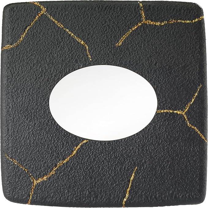 Nicole Miller - Tissue Box Cover, Resin Countertop Accessories, Dorm Room Essentials (Sydney Collection, Black/Gold)