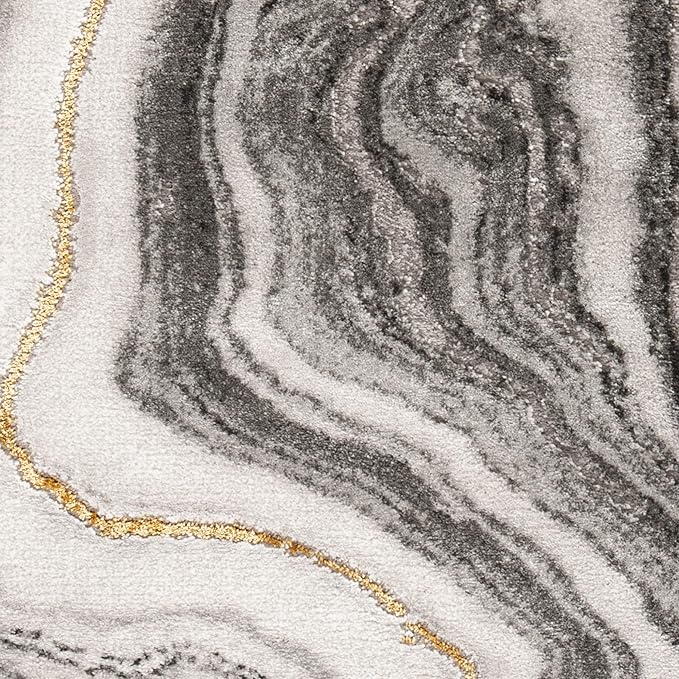SAFAVIEH Craft Collection Area Rug - 5'3" x 7'6", Grey & Gold, Modern Abstract Design, Non-Shedding & Easy Care, Ideal for High Traffic Areas in Living Room, Bedroom (CFT819F)