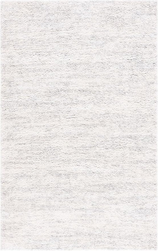 SAFAVIEH Berber Shag Collection Accent Rug - 3' x 5', Ivory & Light Grey, 1.2-inch Thick Ideal for High Traffic Areas in Entryway, Living Room, Bedroom (BER563F)