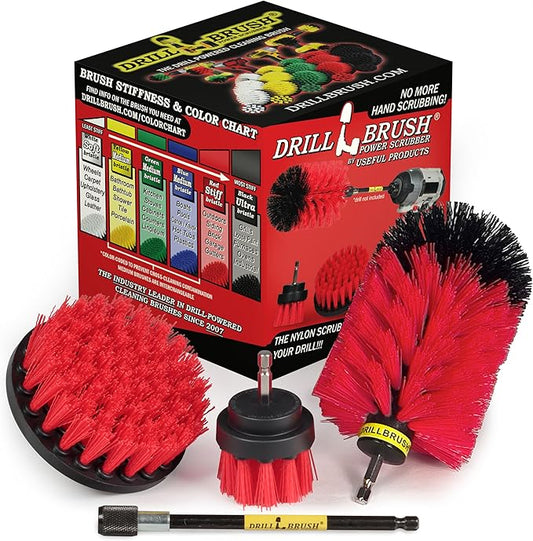 Drill Brush Power Scrubber by Useful Products - Multi Surface Cleaning Brush with Long Reach Extension - Rotary Tool Accessory Brush - Marble Cleaner Bit Brushes for Drill - Drill Brushes for Cleaning