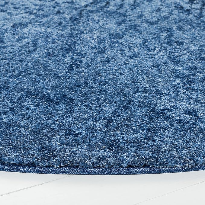 SAFAVIEH Retro Collection 4' Round Light Blue / Blue RET2770 Modern Abstract Non-Shedding Dining Room Entryway Foyer Living Room Bedroom Area Rug