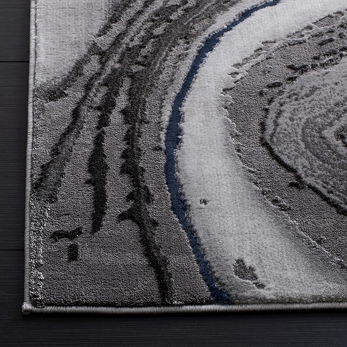 SAFAVIEH Craft Collection Accent Rug - 2'3" x 4', Grey & Blue, Modern Abstract Design, Non-Shedding & Easy Care, Ideal for High Traffic Areas in Entryway, Living Room, Bedroom (CFT819N)