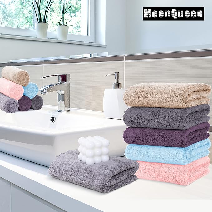 18 Pack Premium Hand Towels - Quick Drying - Microfiber Coral Velvet Highly Absorbent Towels - Multipurpose Use as Hotel, Bathroom, Shower, Spa, Hand Towel 16 x 28 inches (Multicolor)