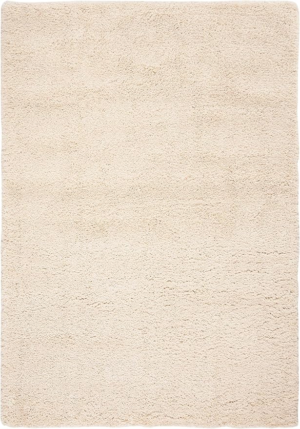 SAFAVIEH Fontana Shag Collection Accent Rug - 2'3" x 4', Creme, Solid Design, Non-Shedding & Easy Care, 2-inch Thick Ideal for High Traffic Areas in Entryway, Living Room, Bedroom (FNT800B)