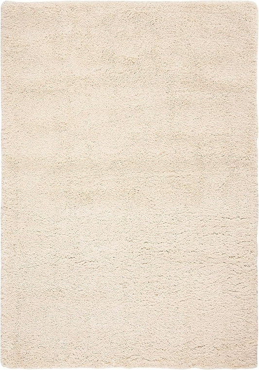 SAFAVIEH Fontana Shag Collection Accent Rug - 2'3" x 4', Creme, Solid Design, Non-Shedding & Easy Care, 2-inch Thick Ideal for High Traffic Areas in Entryway, Living Room, Bedroom (FNT800B)