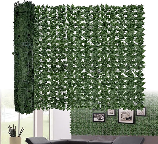 Artificial Ivy Privacy Fence Screen: 204 "x 48" (68 Sqft) Anti-Ultraviolet Artificial Hedge Grass Wall, Used for Indoor and Outdoor Green Background, Garden Greening Decoration
