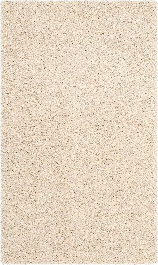 SAFAVIEH Laguna Shag Collection Accent Rug - 2'3" x 4', Beige, Solid Design, Non-Shedding & Easy Care, 2-inch Thick Ideal for High Traffic Areas in Entryway, Living Room, Bedroom (SGL303B)