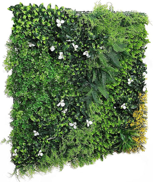 ANMINY 16Pcs Grass Wall Panels 10" x 10" Artificial Grass Plant Greenery Wall Backdrop 11 Sqft Thickened High-Density Faux Boxwood Panels Privacy Fence Hedge for Indoor Outdoor Party Wedding Garden