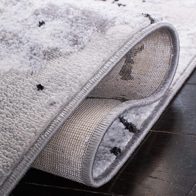 SAFAVIEH Area Rug 8x10 - Amelia Collection - Large - Grey & Black, Modern Design, Non-Shedding & Easy Cleaning, Ideal for Living Room, Bedroom, Office, Dining Space (ALA293K)