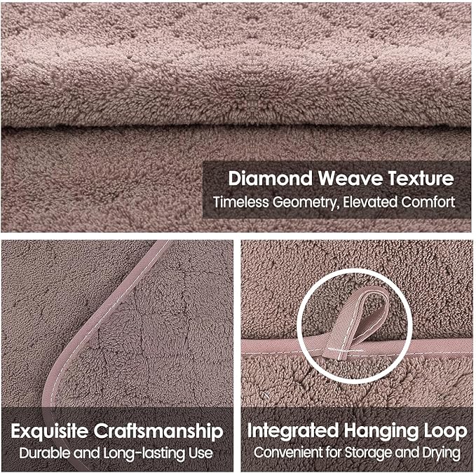Microfiber Bath Towels, Oversized, Ultra Soft, Super Absorbent and Fast Drying, No Fading Large Bathroom Towel Set for Sport, Travel, Fitness (Coral Fleece - Chocolate, 30 in x 60 in)