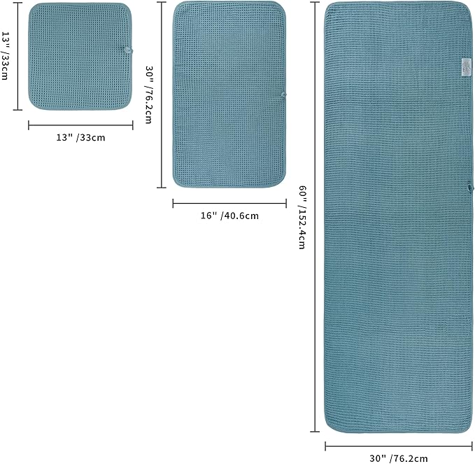 430 GSM Microfiber Quick Dry Lint Free Oversize Bath Towel Set, 6 Piece (Waffle Weave)