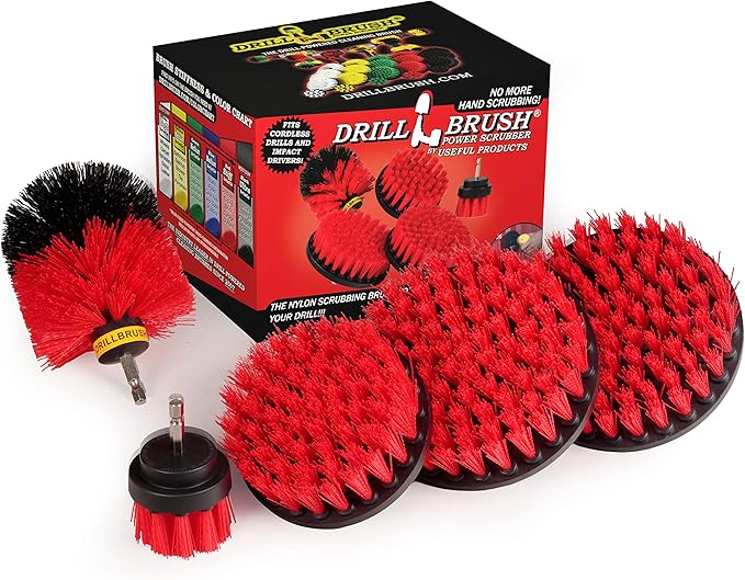 Outdoor Cleaning Supplies - Bird Bath Brush - Garden Statues Cleaning Kit - Outdoor Water Fountain Cleaning Brush - Headstone Restoration Brush Kit - Outdoor Granite Cleaner - Concrete Cleaning Brush