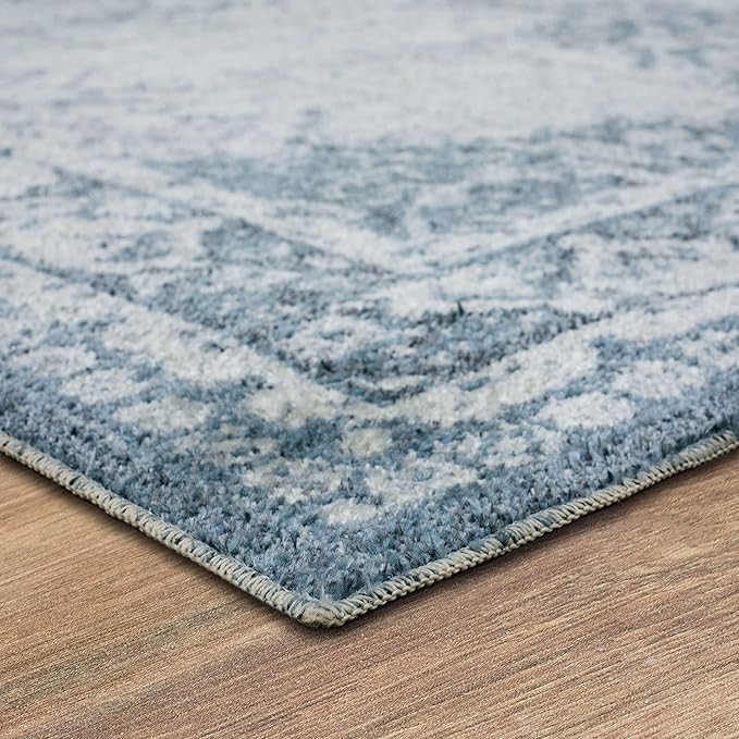 Mohawk Home Cassandra Abstract Ornamental Denim Blue 7' 10" x 10' Area Rug Perfect for Living Room, Dining Room, Office