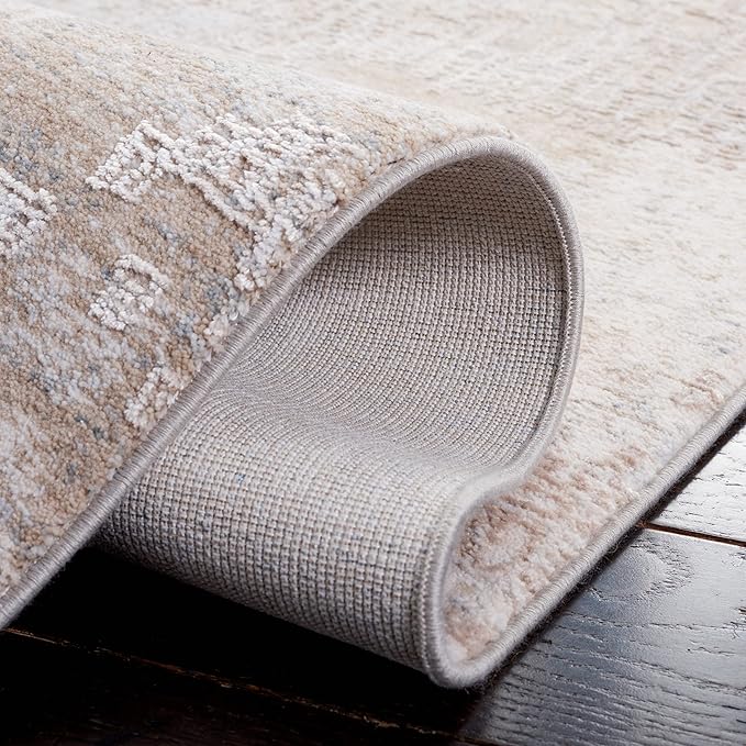 SAFAVIEH Marmara Collection Area Rug - 8' x 10'1", Grey & Beige Blue, Modern Design, Non-Shedding & Easy Care, Ideal for High Traffic Areas in Living Room, Bedroom (MRM314F)