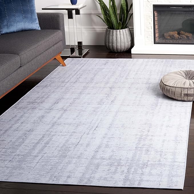 SAFAVIEH Washable Rug Tacoma Collection - 3' x 5', Light Grey & Grey, Slip Resistant & Easy to Clean, Ideal for Living Room, Bedroom, Foyer, Accent Space (TAC857F)