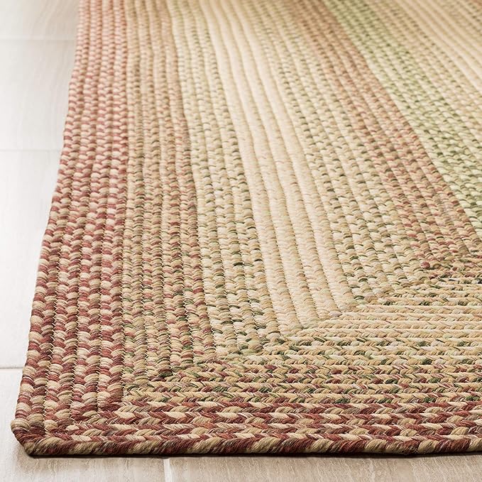SAFAVIEH Washable Rug Outdoor Braided Collection - 2'3" x 10' Runner, Rust & Multi, Handmade & Reversible, Non-Shedding & Easy to Clean, Ideal for Patio, Backyard, Mudroom (BRD303A)