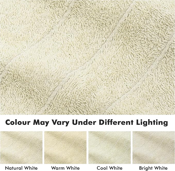 Bath Towels Set of 8 – 100% Cotton (Ivory) Bathroom Towel Set Bale Includes 2 Bath, 2 Hand, 4 Face Towels – Soft, Absorbent & Quick Dry Towel for Bathroom, Spa, Kitchen, Hotel Use