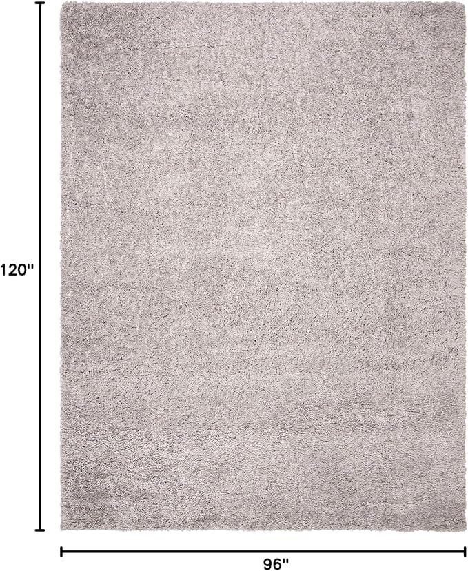SAFAVIEH Area Rug 8x10 - Fontana Shag Collection - Large - Grey, Solid Pattern, Non-Shedding & Easy Cleaning, Ultra Plush Thick Pile, Ideal for Living Room, Bedroom, Dining Space (FNT800F)