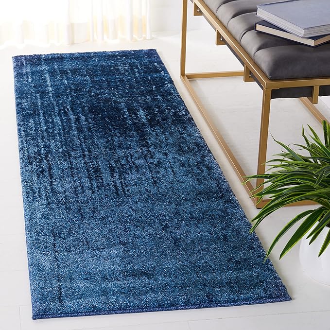 SAFAVIEH Retro Collection Runner Rug - 2'3" x 19', Light Blue & Blue, Modern Abstract Design, Non-Shedding & Easy Care, Ideal for High Traffic Areas in Living Room, Bedroom (RET2770-6065)