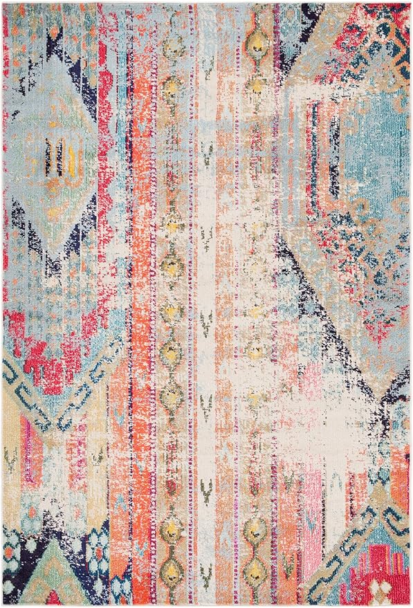 SAFAVIEH Area Rug 6x8 - Monaco Collection - Multi, Non-Shedding & Easy Cleaning, Ideal for Living Room, Bedroom, Office, Dining Space (MNC222F)