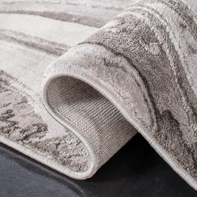 SAFAVIEH Craft Collection Accent Rug - 4' x 6', Grey & Silver, Modern Abstract Design, Non-Shedding & Easy Care, Ideal for High Traffic Areas in Entryway, Living Room, Bedroom (CFT819G)