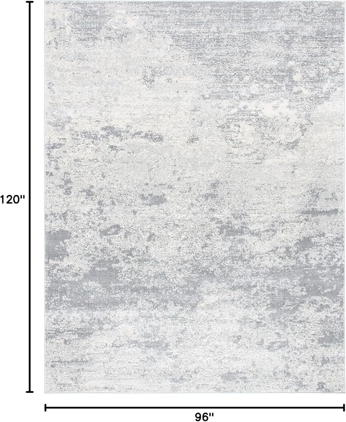 SAFAVIEH Brentwood Collection 8' x 10' Grey/Ivory BNT822H Modern Abstract Non-Shedding Living Room Bedroom Dining Home Office Area Rug