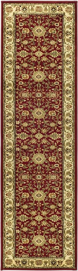 SAFAVIEH Lyndhurst Collection Runner Rug - 2'3" x 10', Red & Ivory, Traditional Oriental Design, Non-Shedding & Easy Care, Ideal for High Traffic Areas in Living Room, Bedroom (LNH212F)