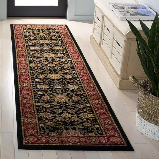SAFAVIEH Lyndhurst Collection Runner Rug - 2'3" x 8', Black & Red, Traditional Oriental Design, Non-Shedding & Easy Care, Ideal for High Traffic Areas in Living Room, Bedroom (LNH212G)