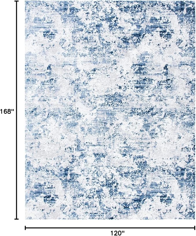 SAFAVIEH Amelia Collection Area Rug - 10' x 14', Navy & Grey, Modern Abstract Design, Non-Shedding & Easy Care, Ideal for High Traffic Areas in Living Room, Bedroom (ALA705N)