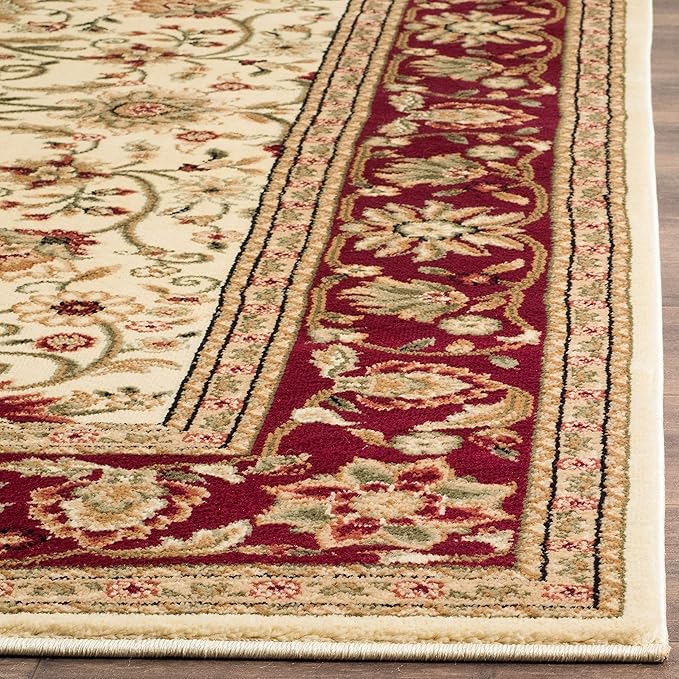 SAFAVIEH Lyndhurst Collection Area Rug - 5'3" x 7'6", Ivory & Red, Traditional Oriental Design, Non-Shedding & Easy Care, Ideal for High Traffic Areas in Living Room, Bedroom (LNH212K)