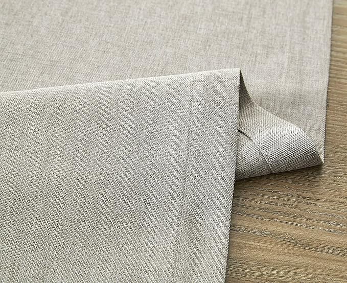 ZeeMart Basic Linen Style Table Runner, 14 x 90 Inch Vintage Grey Chambray, Rustic Farmhouse Grey Table Runners 90 Inches Long, Everyday Polyester Table Runner - Machine Washable & Easy Care
