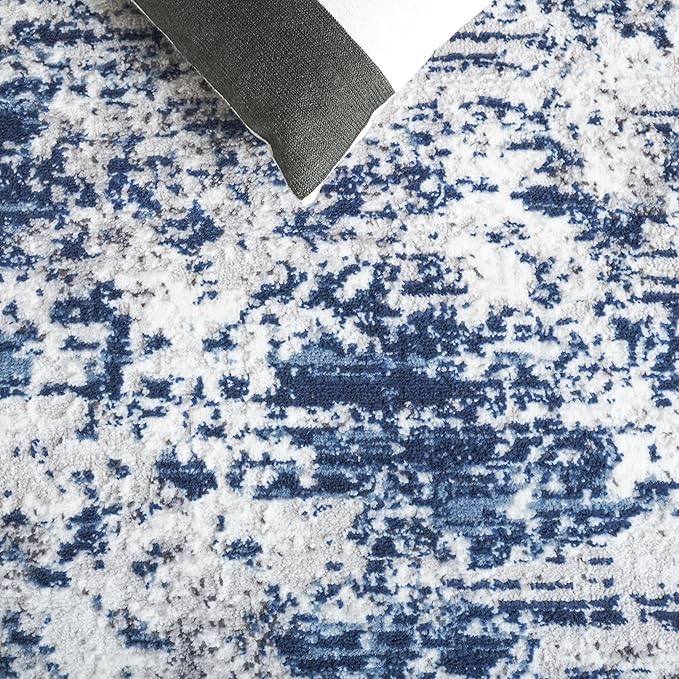 SAFAVIEH Amelia Collection Area Rug - 2'2" x 4', Ivory & Navy, Modern Abstract Design, Non-Shedding & Easy to Clean, Ideal for Hallway, Foyer, Entryway, Accent Space (ALA705A)