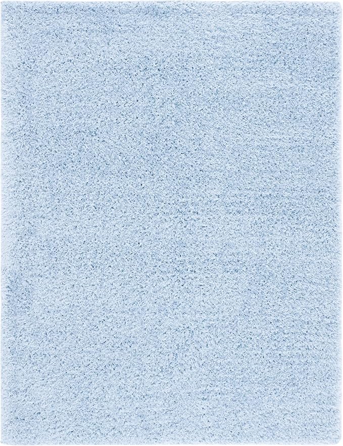 SAFAVIEH Lindsay Shag Collection Area Rug - 5'3" x 7'6", Aqua, Contemporary Design, Ideal for High Traffic Areas in Living Room, Bedroom & Dining Room (LNS560J-5)