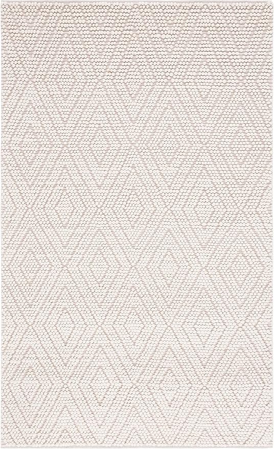 SAFAVIEH Natura Collection Area Rug - 5' x 8', Ivory, Handmade Moroccan Boho Trellis Wool, Ideal for High Traffic Areas in Living Room, Bedroom (NAT224A)