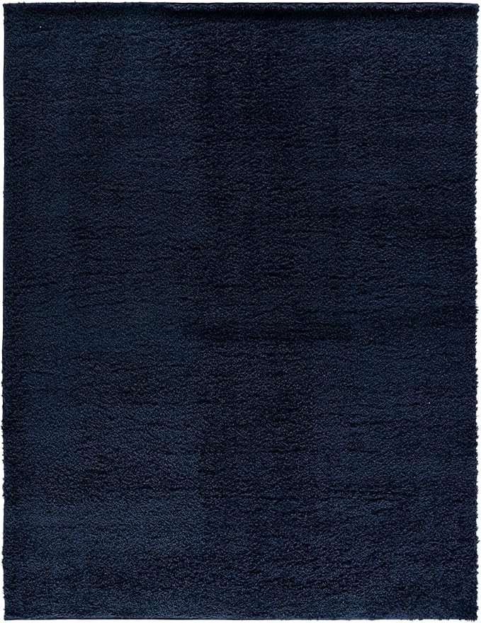 SAFAVIEH Area Rug 8x10 - Lindsay Shag Collection - Large - Navy, Non-Shedding & Easy Cleaning, Ultra Plush Thick Pile, Ideal for Living Room, Bedroom, Dining Space (LNS560N)