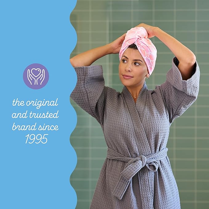 Turbie Twist 2-Pack Microfiber Hair Towel for Beauty, Travel, Gifting - Hair Wrap Turban for Straight, Wavy & Curly Hair - Premium Personal Care - Mermaid
