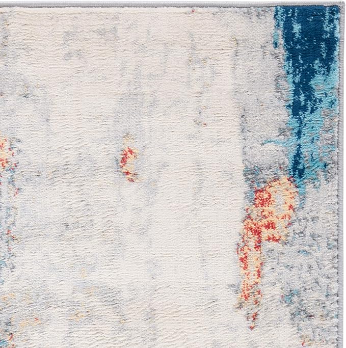 SAFAVIEH Jasper Collection Runner Rug - 2' x 8', Grey & Red, Modern Abstract Design, Non-Shedding & Easy Care, Ideal for High Traffic Areas in Living Room, Bedroom (JSP101C)