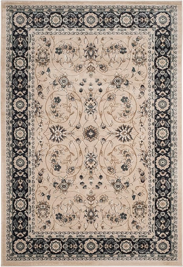 SAFAVIEH Lyndhurst Collection Area Rug - 6' x 9', Light Beige & Anthracite, Traditional Oriental Design, Non-Shedding & Easy Care, Ideal for High Traffic Areas in Living Room, Bedroom (LNH340K)