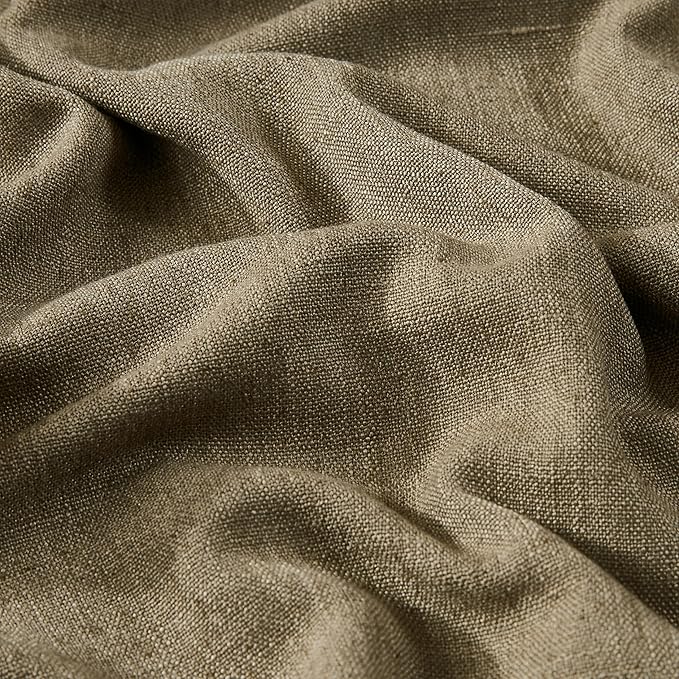 Vision Home Brown Pinch Pleated Full Blackout Curtains Linen Blended 60" Wide Thermal Insulated Window Panels 108 inch for Bedroom Living Room Darkening Pleat Drapes with Hooks Back Tab 60" Wx108 Lx1