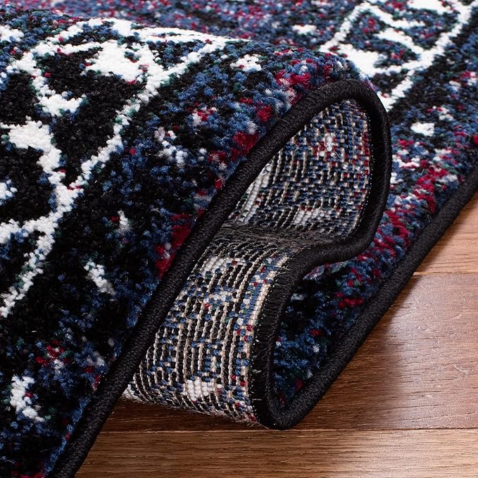 SAFAVIEH Area Rug 8x10 - Vintage Hamadan Collection - Large - Purple & Black, Oriental Distressed Design, Non-Shedding & Easy Cleaning, Ideal for Living Room, Bedroom, Office, Dining Space (VTH293V)