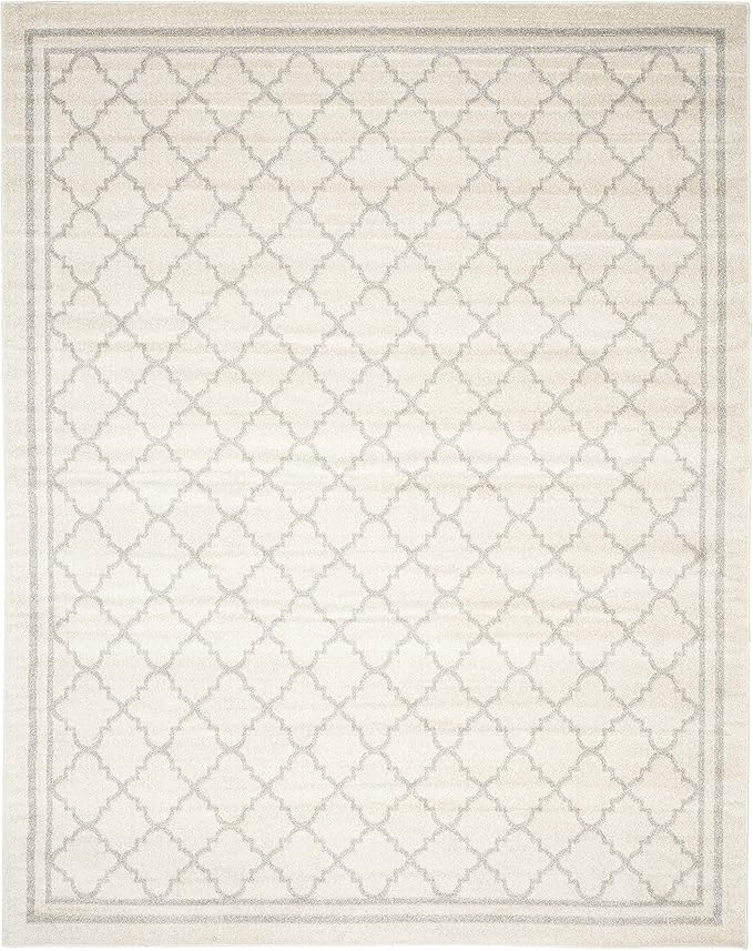 SAFAVIEH Amherst Collection Area Rug - 10' x 14', Beige & Light Grey, Moroccan Trellis Design, Non-Shedding & Easy Care, Ideal for High Traffic Areas in Living Room, Bedroom (AMT422E)