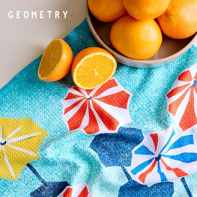 Spring Kitchen Towels - Quick Dry Microfiber Cloth Spring & Summer Dish Towels for Kitchen Drying - Premium Quick Dry Towel - Blue Garden Wings, 18" x 30" - 1-Pack