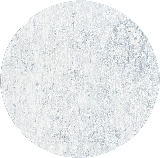 SAFAVIEH Brentwood Collection Area Rug - 4' Round, Ivory & Grey, Modern Abstract Design, Non-Shedding & Easy Care, Ideal for High Traffic Areas in Living Room, Bedroom (BNT822A)