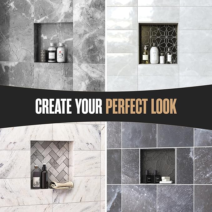 Houseables Shower Niche, Shower Niche Insert Tile Ready, 12x12 Inch, Recessed Bathroom Storage, in Wall Shelf, Cubby Inserts, Recessed Shampoo Caddy, Inset Shelves, Built in Nook, Soap Box, Prefab
